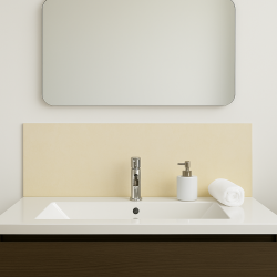 Crédence blanc ivoire sur mesure pour salle de bain