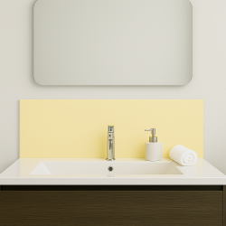 Crédence blanc crème sur mesure pour salle de bain
