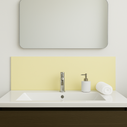 Crédence blanc écru sur mesure pour salle de bain