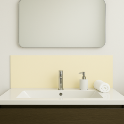 Crédence blanc beige clair sur mesure pour salle de bain