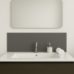 Crédence ﻿grise sur mesure pour salle de bain