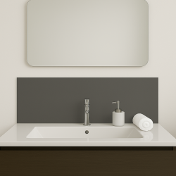 Crédence gris argent sur mesure pour salle de bain