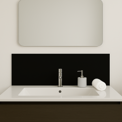 Crédence noir charbon sur mesure pour salle de bain