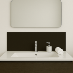 Crédence noir réglisse sur mesure pour salle de bain