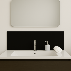 Crédence noir corbeau sur mesure pour salle de bain