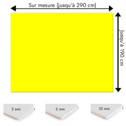 Crédence ﻿jaune sur mesure pour salle de bain