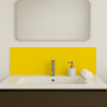 Crédence jaune banane sur mesure pour salle de bain