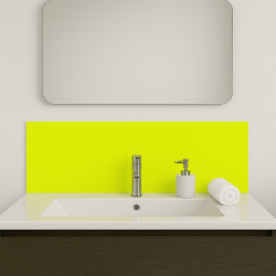 Crédence jaune citron sur mesure pour salle de bain