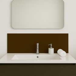 Crédence ﻿brune sur mesure pour salle de bain