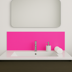 Crédence rose sur mesure pour salle de bain