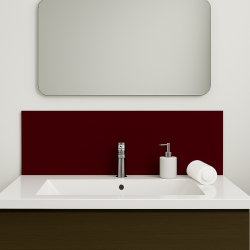Crédence bordeaux sur mesure pour salle de bain