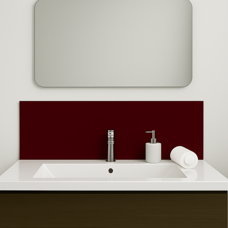 Crédence bordeaux sur mesure pour salle de bain Crédence bordeaux sur mesure pour salle de bain