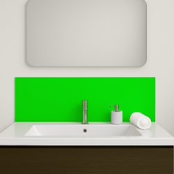 Crédence verte sur mesure pour salle de bain