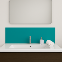 Crédence vert canard sur mesure pour salle de bain