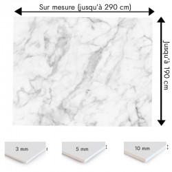 Crédence effet marbre blanc et gris clair sur mesure salle de bain