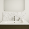 Crédence effet marbre blanc et gris clair sur mesure salle de bain