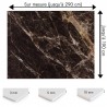 Crédence effet marbre marron foncé sur mesure salle de bain