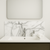 Crédence effet marbre blanc et gris sur mesure salle de bain