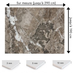 Crédence effet marbre et pierre naturelle sur mesure salle de bain