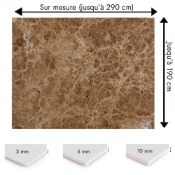 Crédence effet marbre ocre naturelle sur mesure salle de bain