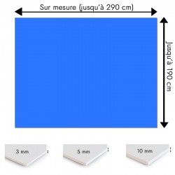 Crédence bleu électrique sur mesure pour salle de bain