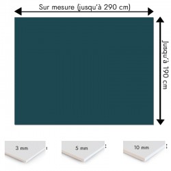 Crédence bleu pétrole sur mesure pour salle de bain