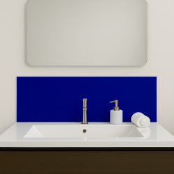 Crédence bleu royal sur mesure pour salle de bain