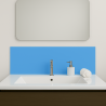 Crédence bleu clair sur mesure pour salle de bain
