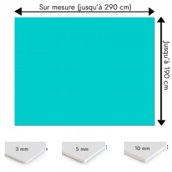 Crédence bleu lagon sur mesure pour salle de bain