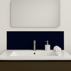 Crédence bleu marine sur mesure pour salle de bain