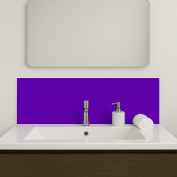 Crédence bleu indigo sur mesure pour salle de bain