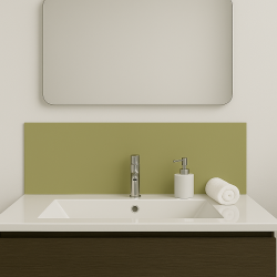 Crédence gris mastic sur mesure pour salle de bain