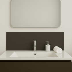 Crédence gris taupe sur mesure pour salle de bain