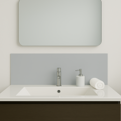 Crédence gris clair sur mesure pour salle de bain