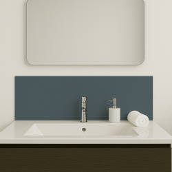 Crédence gris bleu sur mesure pour salle de bain