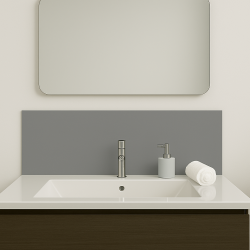 Crédence gris nuage sur mesure pour salle de bain