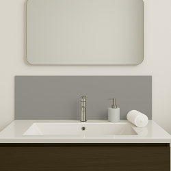 Crédence gris ciment béton sur mesure pour salle de bain