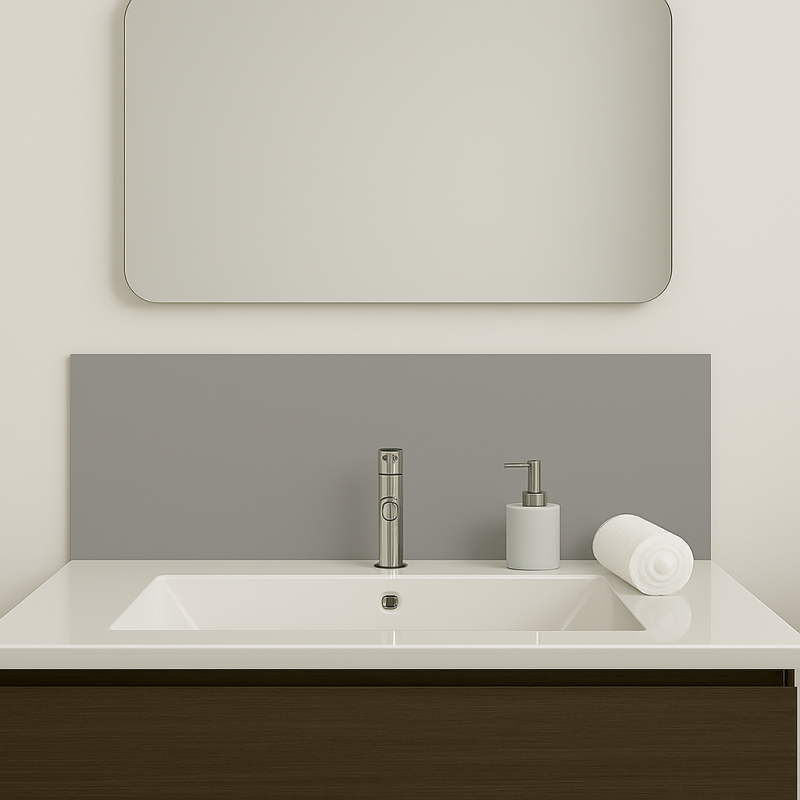 Crédence gris ciment béton sur mesure pour salle de bain Crédence gris ciment béton sur mesure pour salle de bain