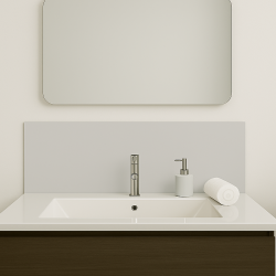 Crédence gris acier sur mesure pour salle de bain
