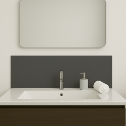 Crédence gris plomb sur mesure pour salle de bain