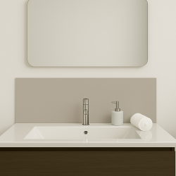 Crédence gris urbain sur mesure pour salle de bain