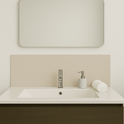 Crédence gris sable sur mesure pour salle de bain