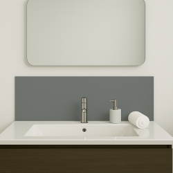 Crédence gris titane sur mesure pour salle de bain