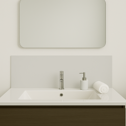 Crédence gris perle sur mesure pour salle de bain