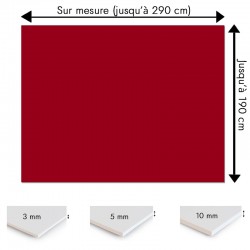 Crédence rouge carmin sur mesure pour salle de bain