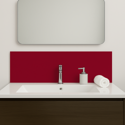 Crédence pourpre sur mesure pour salle de bain