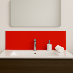 Crédence rouge foncé sur mesure pour salle de bain