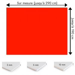 Crédence rouge feu sur mesure pour salle de bain