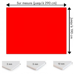 Crédence rouge vif sur mesure pour salle de bain